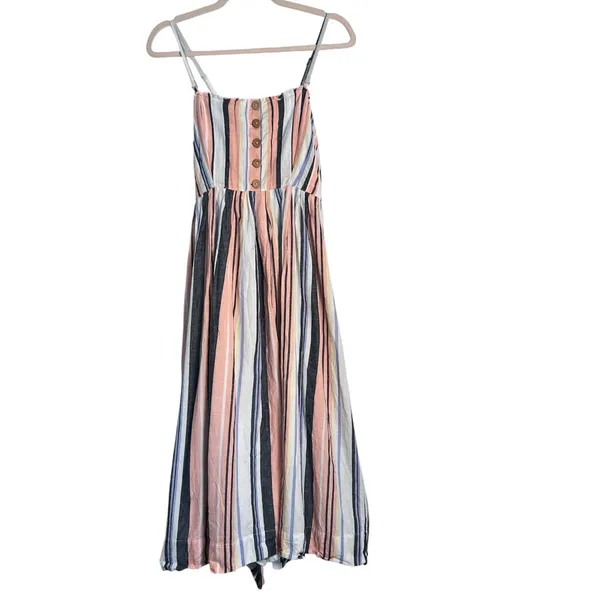 Free People Multicolour Lilah Cotton Pleated Tube Maxi Dress‎ Small Boho Summer - Image 4