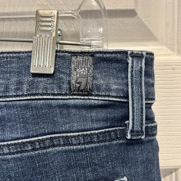 7 For All Mankind Kick‎ Flare Jeans Womens 32 Ripped Knee Bootcut Denim - Image 8