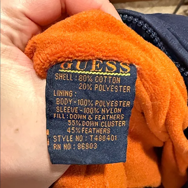 GUESS Women’s Dark Blue Puffer Jacket - Image 6