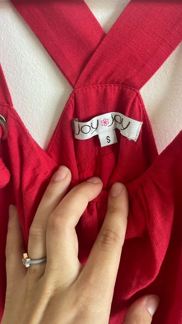 Red Linen Dress - Image 2