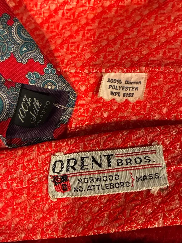 Handmade Orent Bros. Red, Blue & Gray Paisley Tie Belt One Size - Image 4