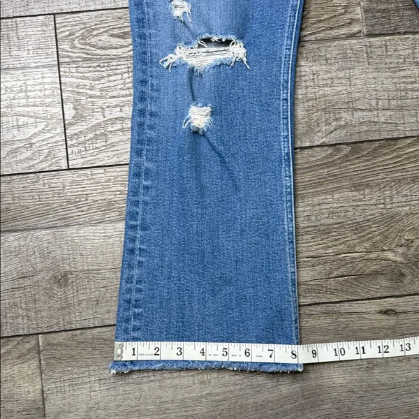MOTHER The Tripper Ankle Fray Blue Distressed Straight Leg Jeans - Image 10