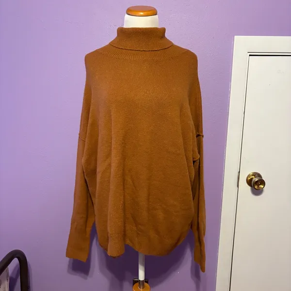 Vince Camuto NWT Turtleneck Sierra‎ Sweater Oversized Pullover Knit Brown XL - Image 2