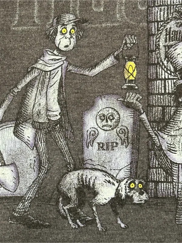 THE HAUNTED MANSION Disney Parks Hanes Gray Glow in the Dark T-shirt VTG Y2K S - Image 4