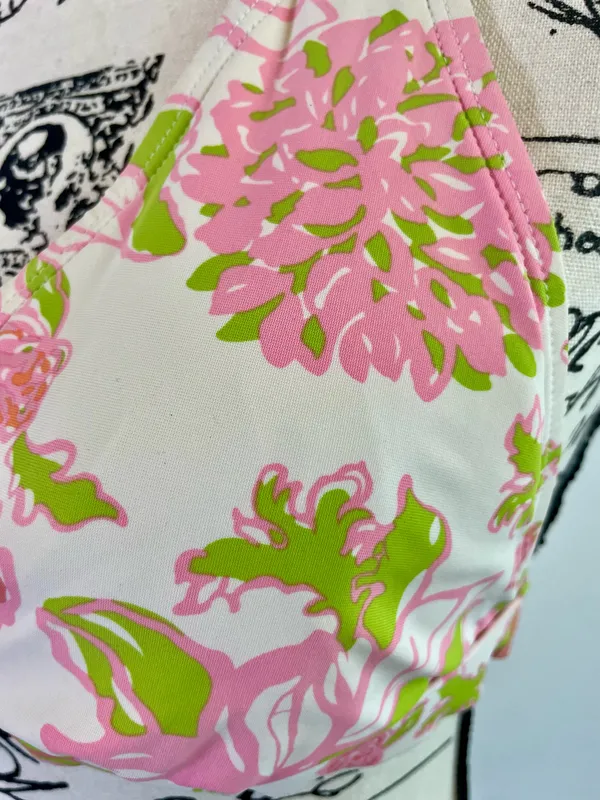 Lilly Pulitzer bikini Swimming top with push up hot pink Green Sz XS RN 88189 - Image 4