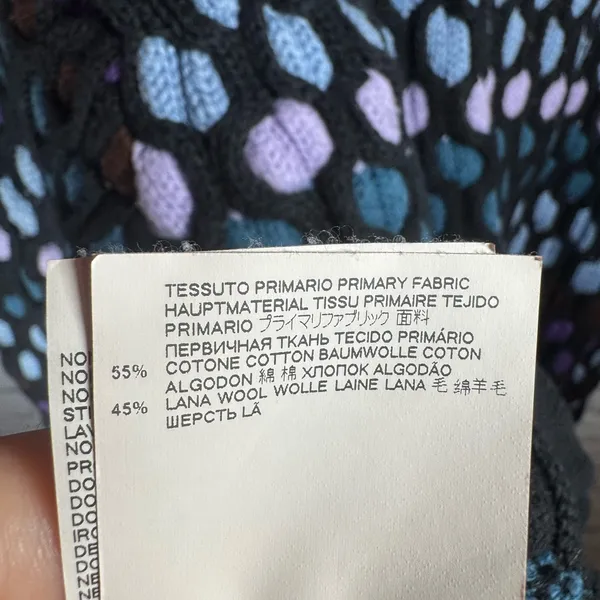 Koche Cropped Polka Dot Sweater Womens size large FLAWED‎ Black - Image 5
