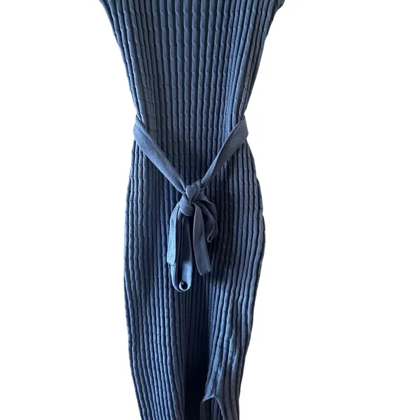 V for City Blue Textured Sleeveless Crew Neck Dress Women Sz S - Image 9