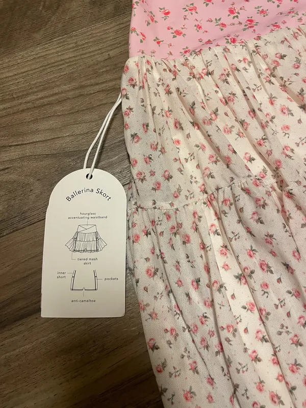 NWT! Popflex Target X Blogilates Women's Ballerina Skort Skirt Pink Size Medium - Image 7