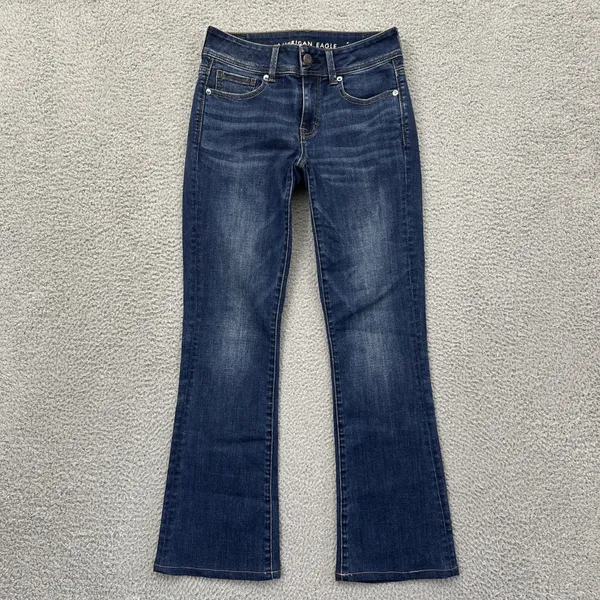 American Eagle Low Rise Kick Boot Jeans Boho Festival Rodeo Women's 4 x 29 - Image 2