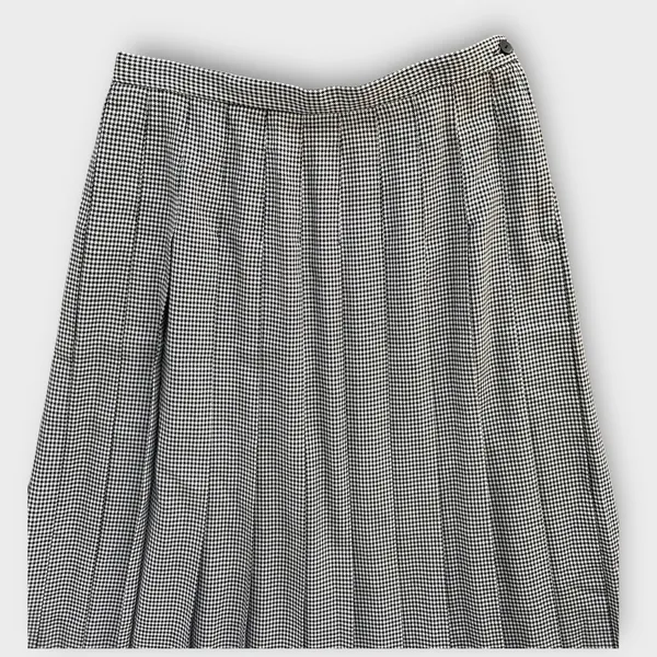 VTG Susan Bristol Black White Houndstooth Pleated Skirt Size 14 Preppy Academia - Image 5