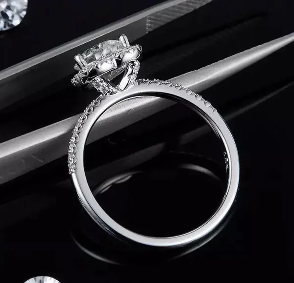 1.06 ct diamond silver 925 logo heard diamond ring - Image 3