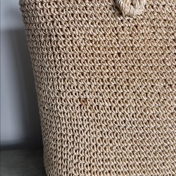 Elegant Tan Woven Tote Bag - Image 5
