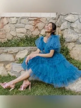 Ivy City Co. Tulle Puff-Sleeve Fairytale Dress - Image 2