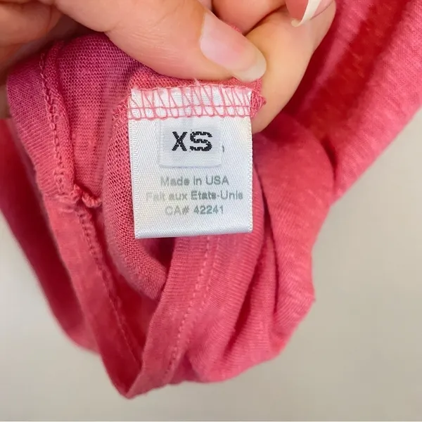 Stark x‎ Pink Linen Flutter Sleeves Scoop Neck Relaxed Fit Top Size XS - Image 6