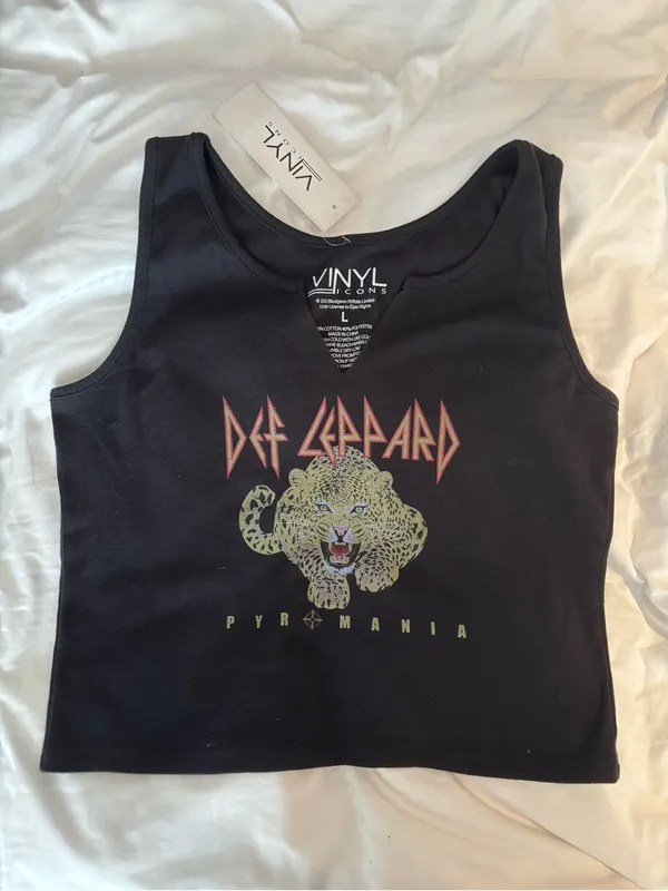 Def Leppard Pyromania Graphic Black Tank Top - Women's - Image 2