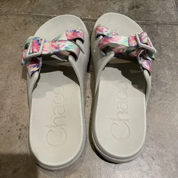 Chacos Women's Chillos Sandal Slide Light Tie Dye Size 9 Adjustable Strap - Image 7