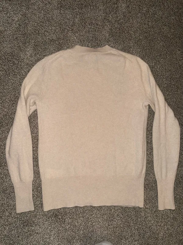 J. Crew Classic Fit Cashmere Crewneck Sweater Beige XS - Image 3