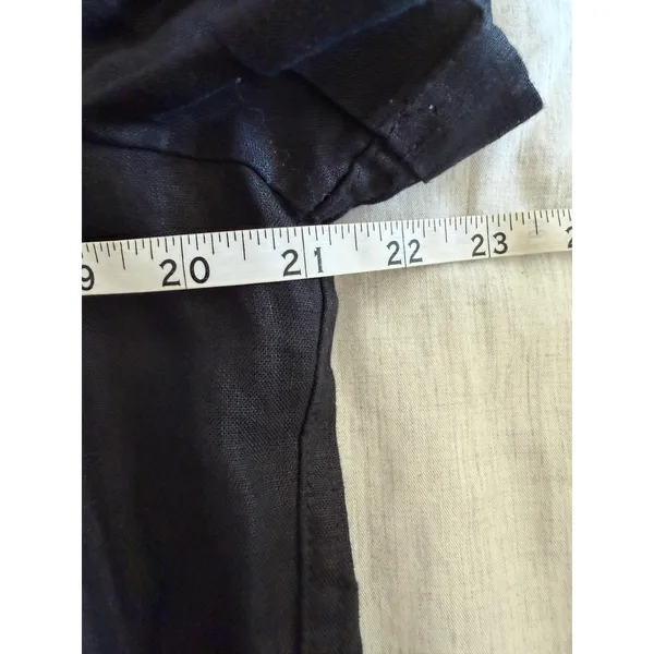 Quince Linen Pintuck Shift Dress Womens S Black Short Sleeve Pockets CMA01 - Image 8