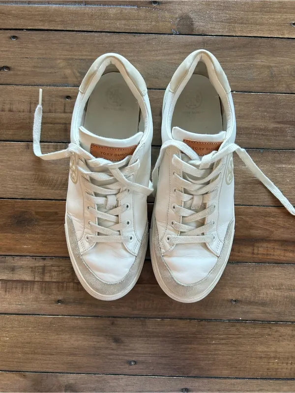 Tory Burch Bari Nappa Colorblock White Sneakers 9.5 - Image 5