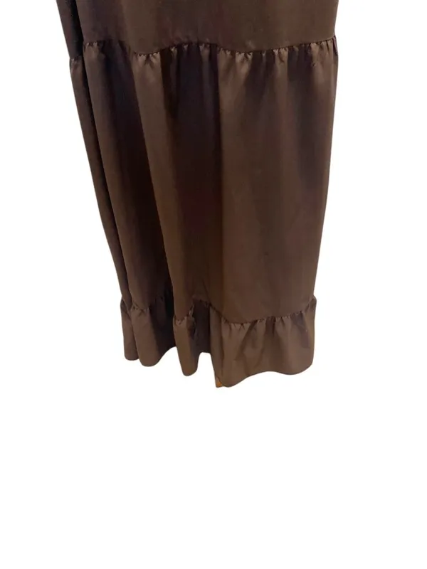 Vonda Prairie Maxi Dress Chocolate Brown Size 4XL Boho Coastal Vacation Summer - Image 9