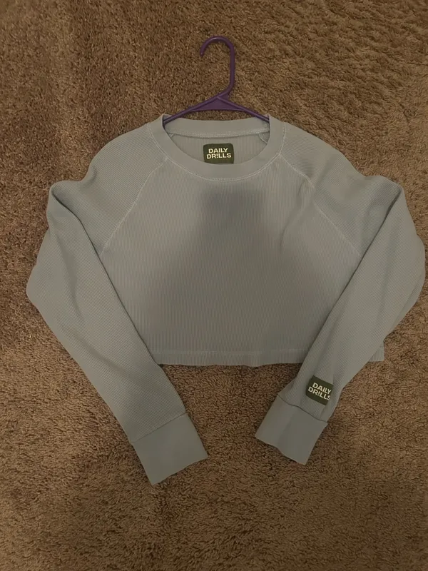 Daily Drills Long Sleeve Cropped Waffle - Image 3