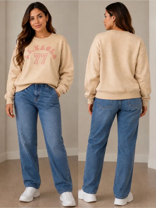 American Eagle Outfitters Straight Leg Jeans in Medium Blue Wash - Image 2