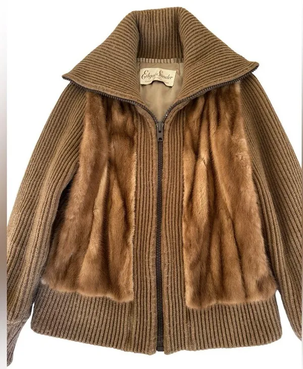 Vintage Camel Mink Fur Jacket Size M - Image 2