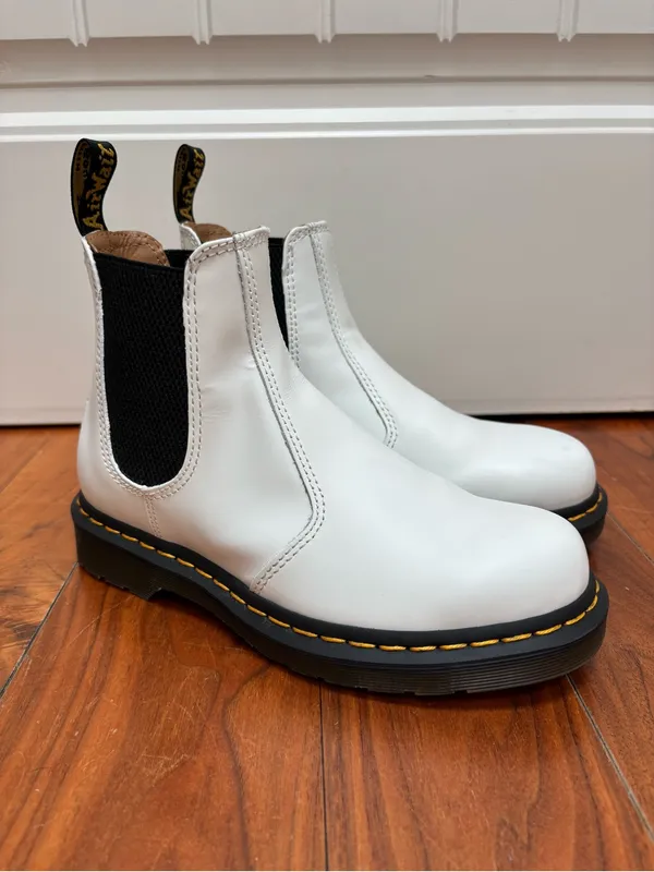 Dr. Martens 2976 Chelsea Boot in White Smooth 6 - Image 5