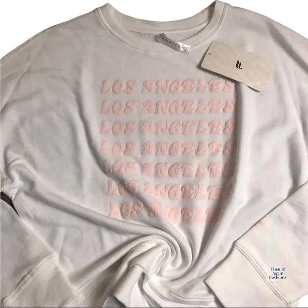 Fabletics White Pink Sweatshirt Size Med NWT - Image 9