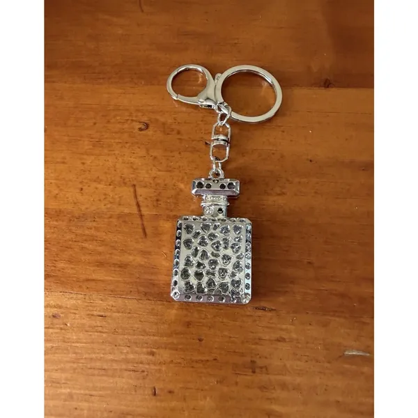 Rhinestone Perfume Bottle Bag Charms Keychain Set N°5 & 5 Glam Bling NWOT - Image 6