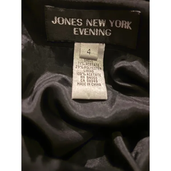 JONES NEW YORK EVENING Black Spaghetti Strap Maxi Dress Side Slit 4 Y2K vintage - Image 5