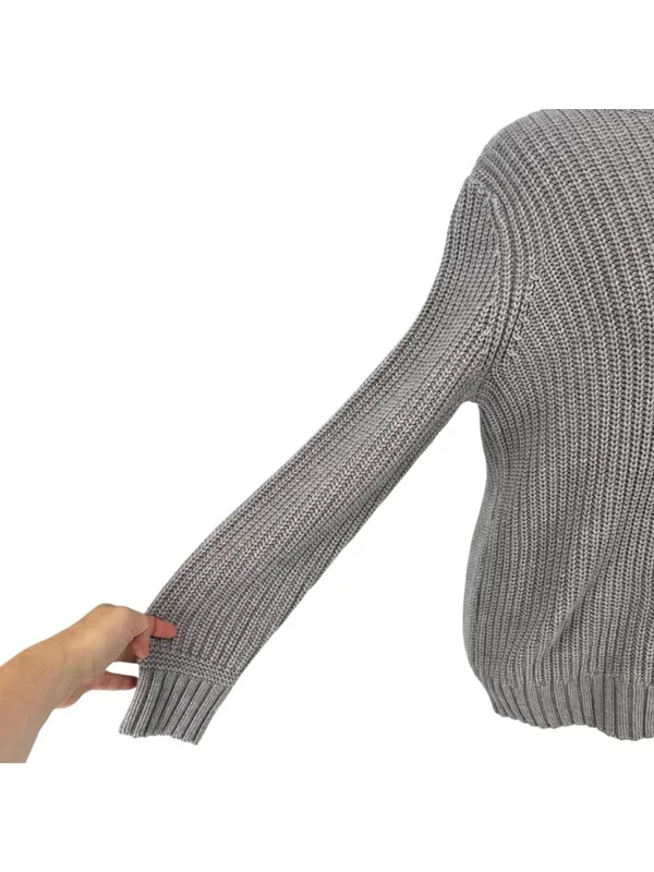Bershka Chunky Turtleneck Sweater Cozycore Minimalist Gray Size Medium - Image 7