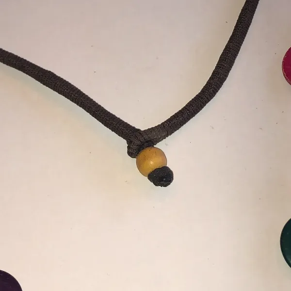 Multicolor Wooden Disc Layered Beaded Boho Necklace Green - Image 4