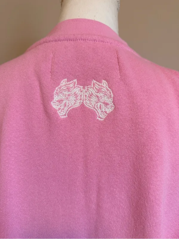 Darc Sport wolves oversized Crewneck sweatshirt pink woman's size small - Image 8