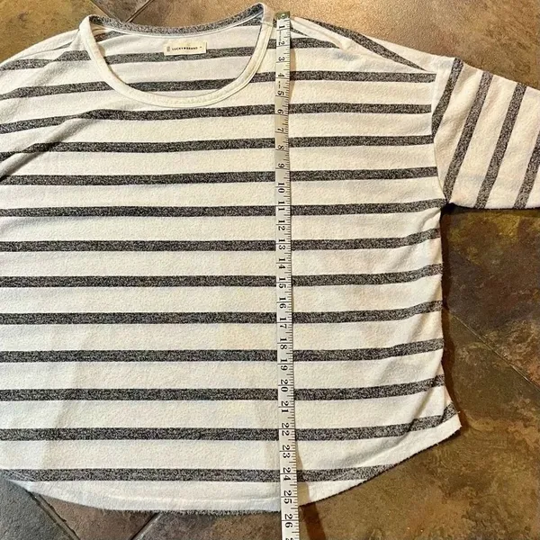 Lucky Brand Gray White Striped Crew Neck Long Sleeve XL - Image 5