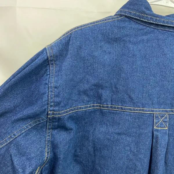 Vintage Duke Haband men's soft fleece lined denim‎ snap button pocket jacket M - Image 9
