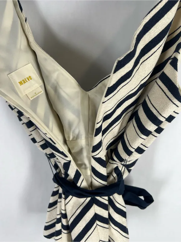 Maeve Anthropologie Mitered Stripe Peplum Top Size 6 - Image 7