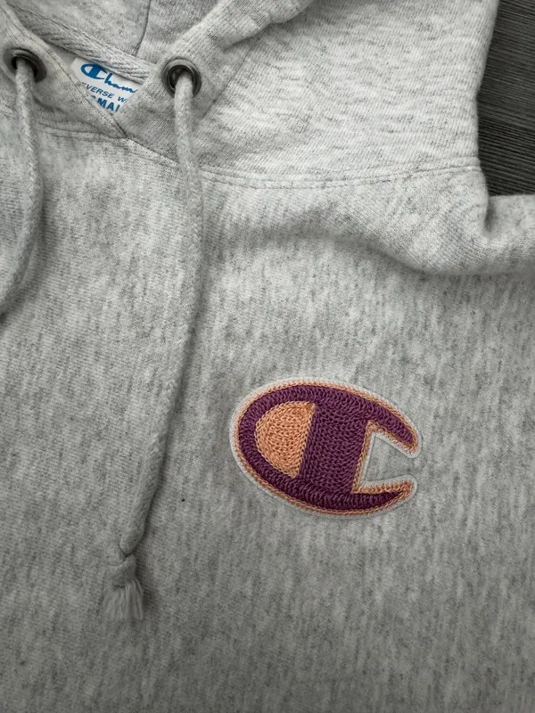 Champion Cropped Sweatshirt | Size: Small | Gray - Image 4