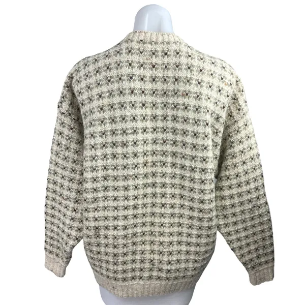 Vintage 80’s I’m a Plum Beige Green Knit Button Down Cardigan Sweater Top Size M - Image 2