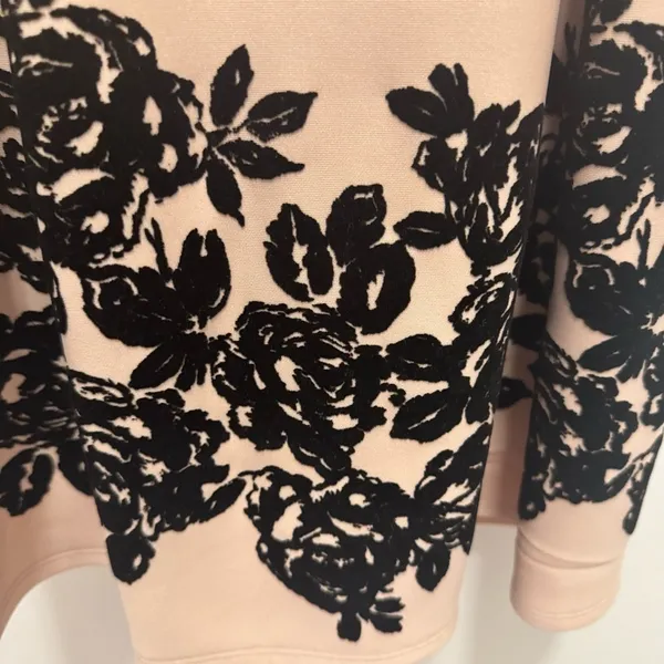 Velvety Y2K Trixxi Black Floral Fit & Flare Cocktail Dress S New Years Eve Party - Image 5