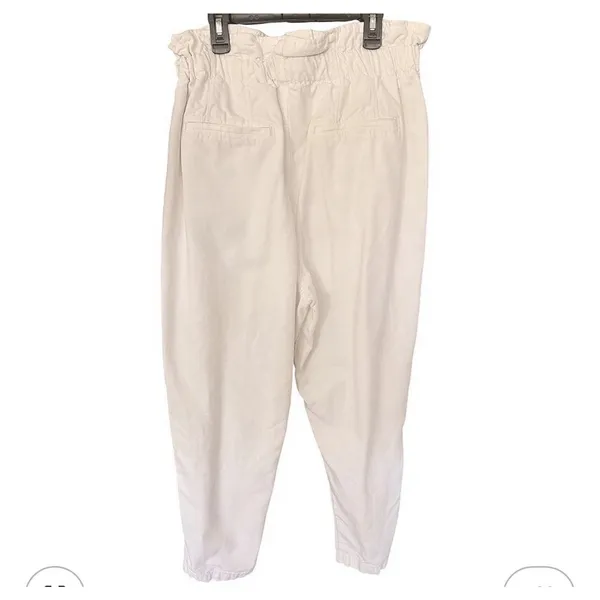 Free People Margate Paperbag Pants Women White High Waisted Trouser Pleated $98 - Image 9