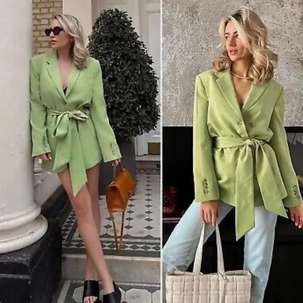 ✨Zara Pistachio Green Multi-Ways Sz XS Blazer✨ - Image 4