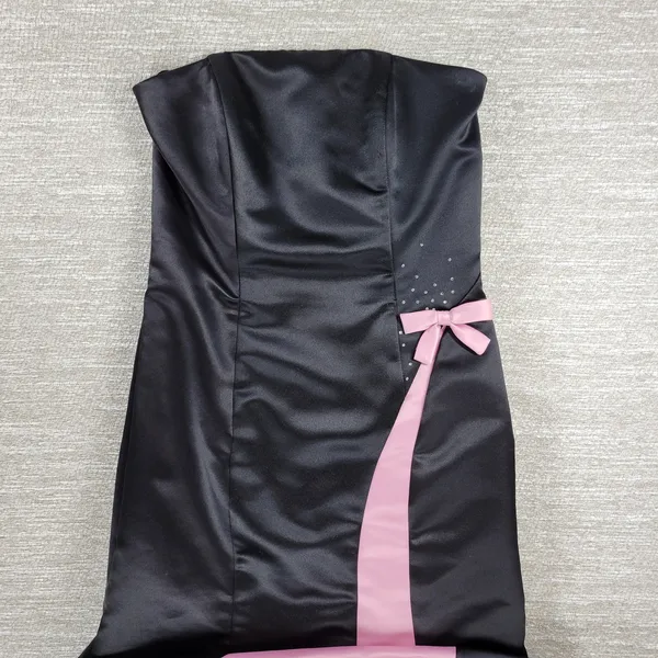 VTG Gunne Sax Jessica McClintock Gown 5/6 Black‎ Pink Satin Fairy Formal Dress - Image 6