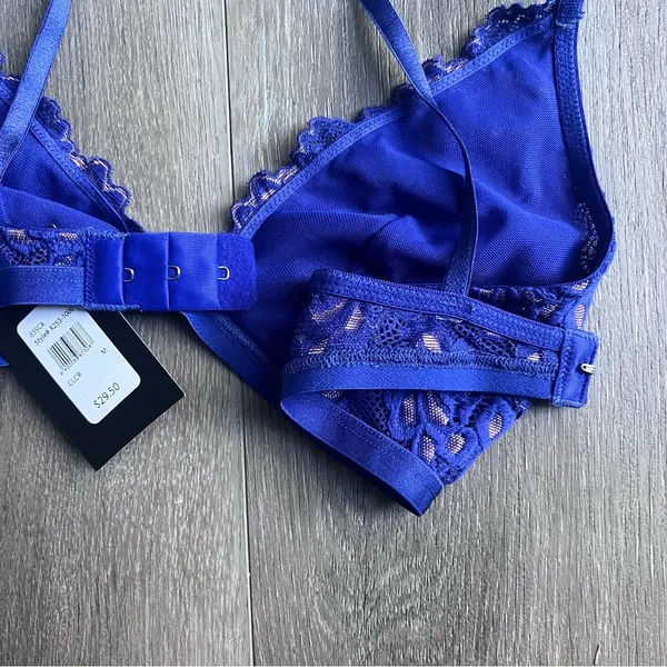 Frederick’s of Hollywood Blue Lace Bralette Medium New - Image 6