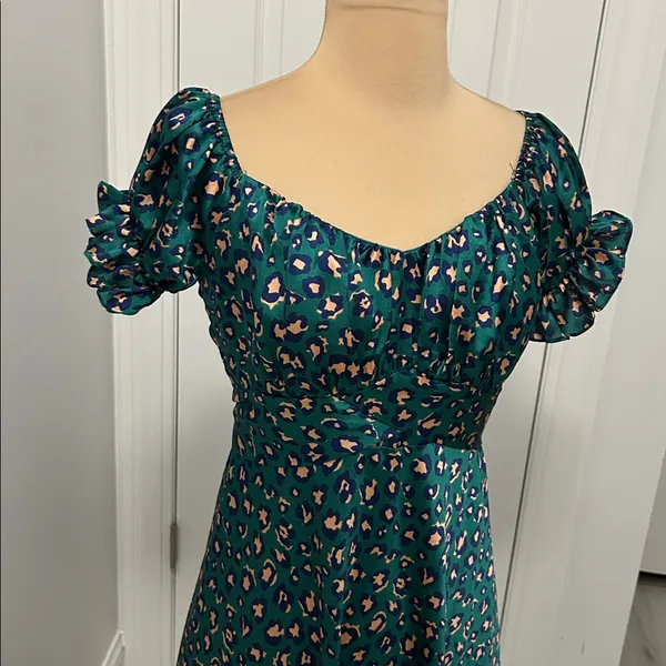 Hello Molly Spiced Ginger Medley Green Leopard Maxi Dress - Image 5