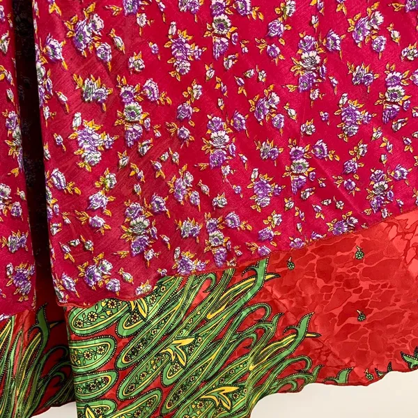 Reversible Maxi Wrap Skirt BINW702 Red - Image 3
