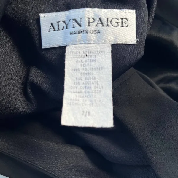 Vtg Y2K Alyn Paige Formal Dress 7/8 Whimsigoth Satin Panel Maxi Straight Prom - Image 8