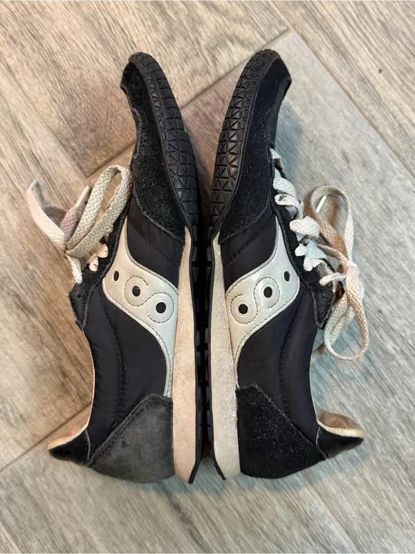 Saucony Bullet Size 8 Sneaker Track Shoe Low-top Retro Suede Leather Black - Image 5