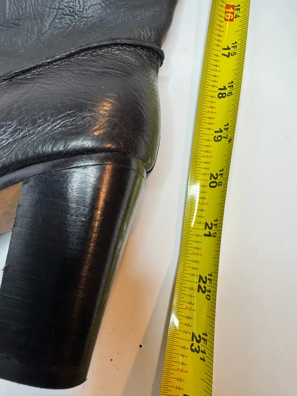 Modern Vintage Black Leather Boots Womens Size EU36.5 - Image 5