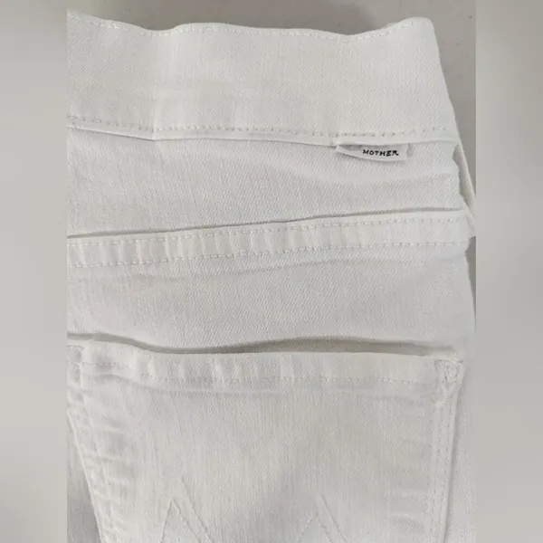 RTR sz 30 (10) MOTHER Fairest Of Them All The Looker Crop Jeans solid white Jean - Image 10